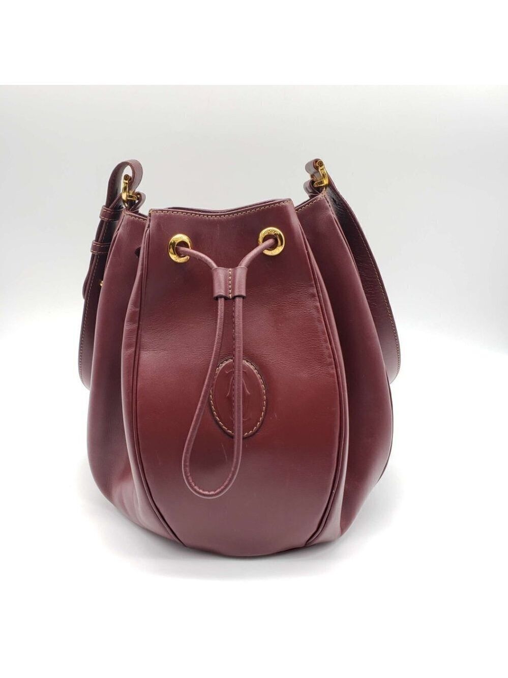 100% Authentic Must De Cartier Bordeaux Leather Shoulder Bag - Picture 2 of 16